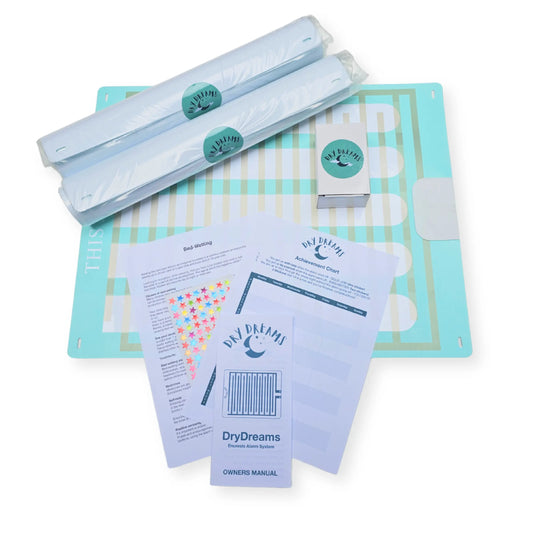 DryDreams bedwetting alarm unboxed contents (2 mat version)