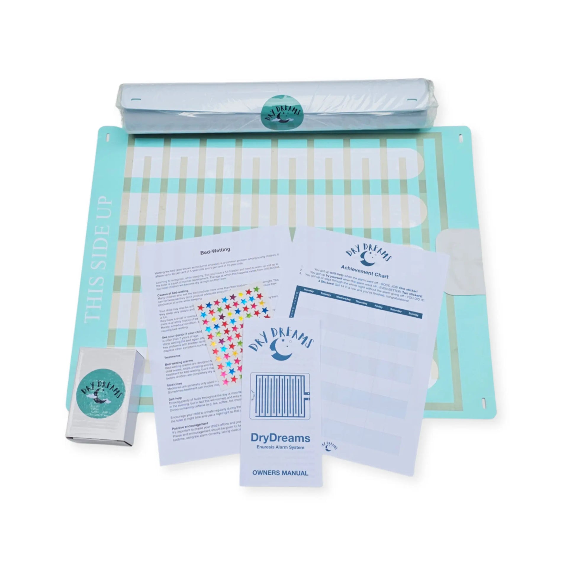 Dry Dreams stop bed wetting alarm unboxed with contents
